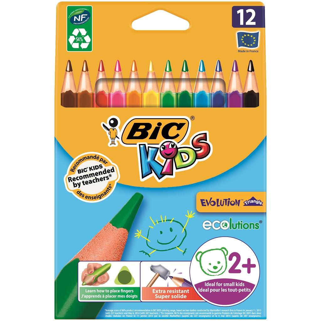 CREIOANE COLORATE 12 CULORI TRIUNGHIULARE EVOLUTION BIC CREIOANE COLORATE 12 CULORI TRIUNGHIULARE EVOLUTION BIC